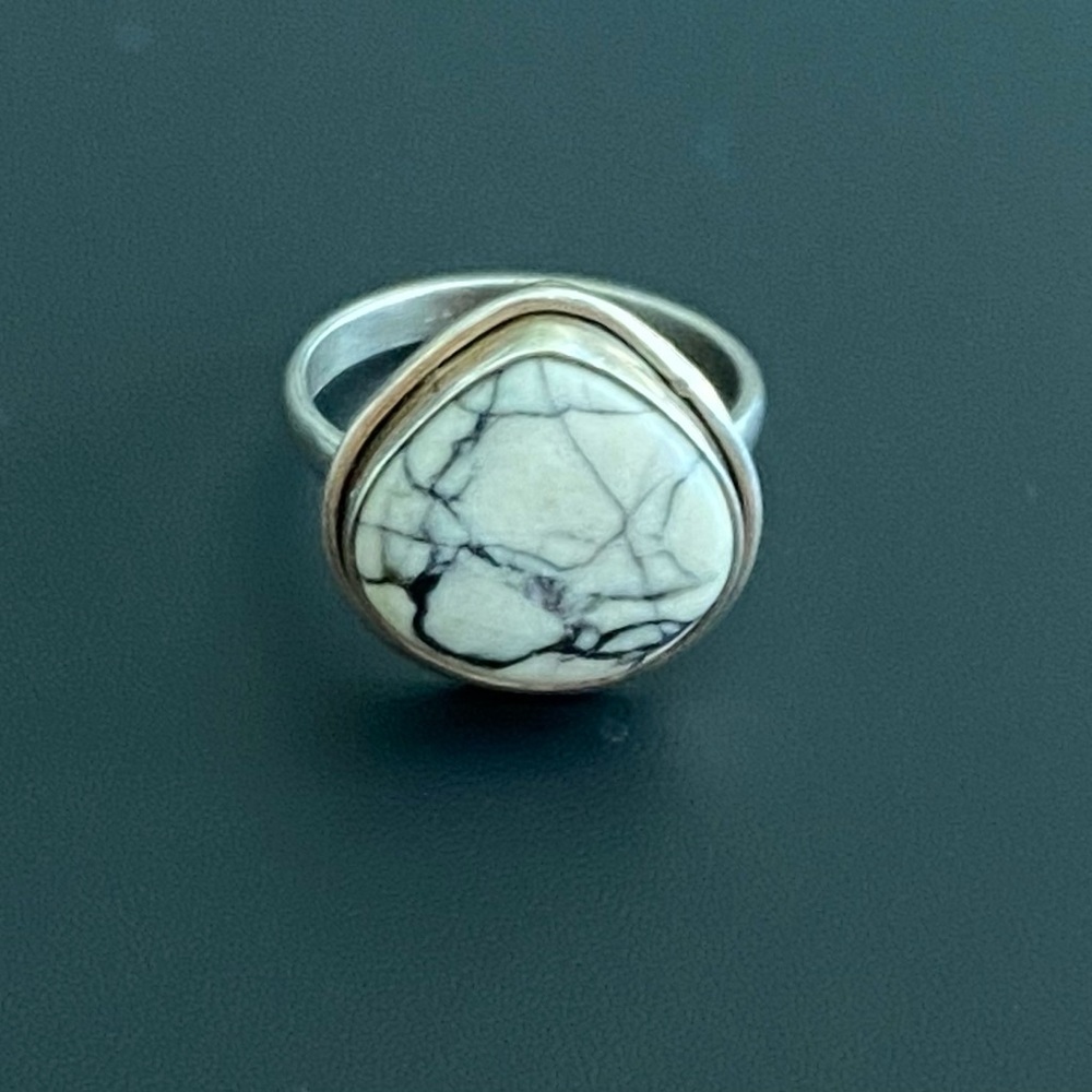 White Gemstone Sterling Ring